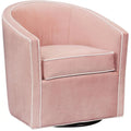 Pink Finish Blush Velvet Swivel Accent Chair G57803