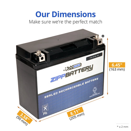 12 Volt 20 Ah 260 CCA Snowmobile Battery V21402