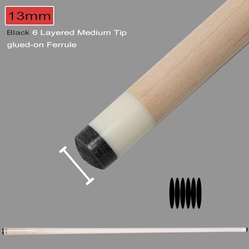 Pool Cue Stick with Hard Case Low Deflection Shaft 19.5-21 oz J62412