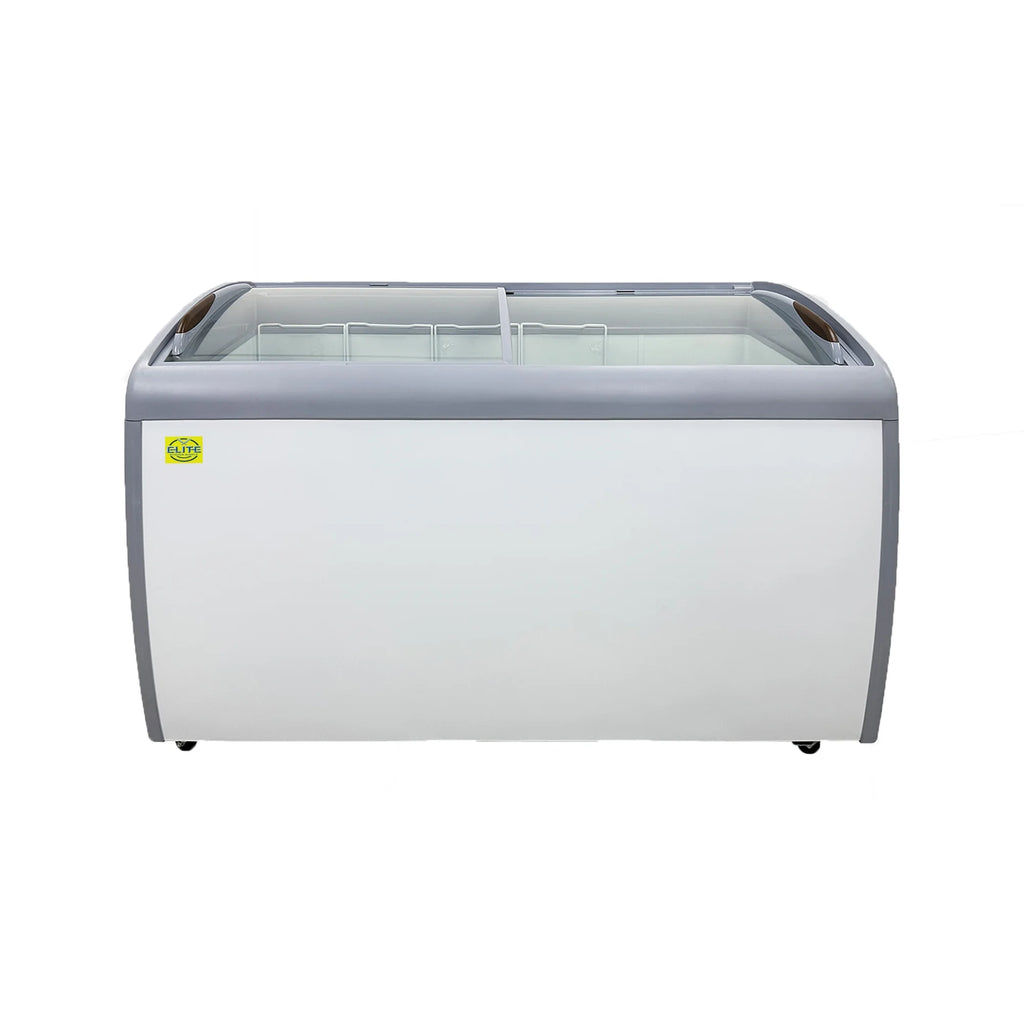 White Curved Glass Top Display Chest Freezer Z472