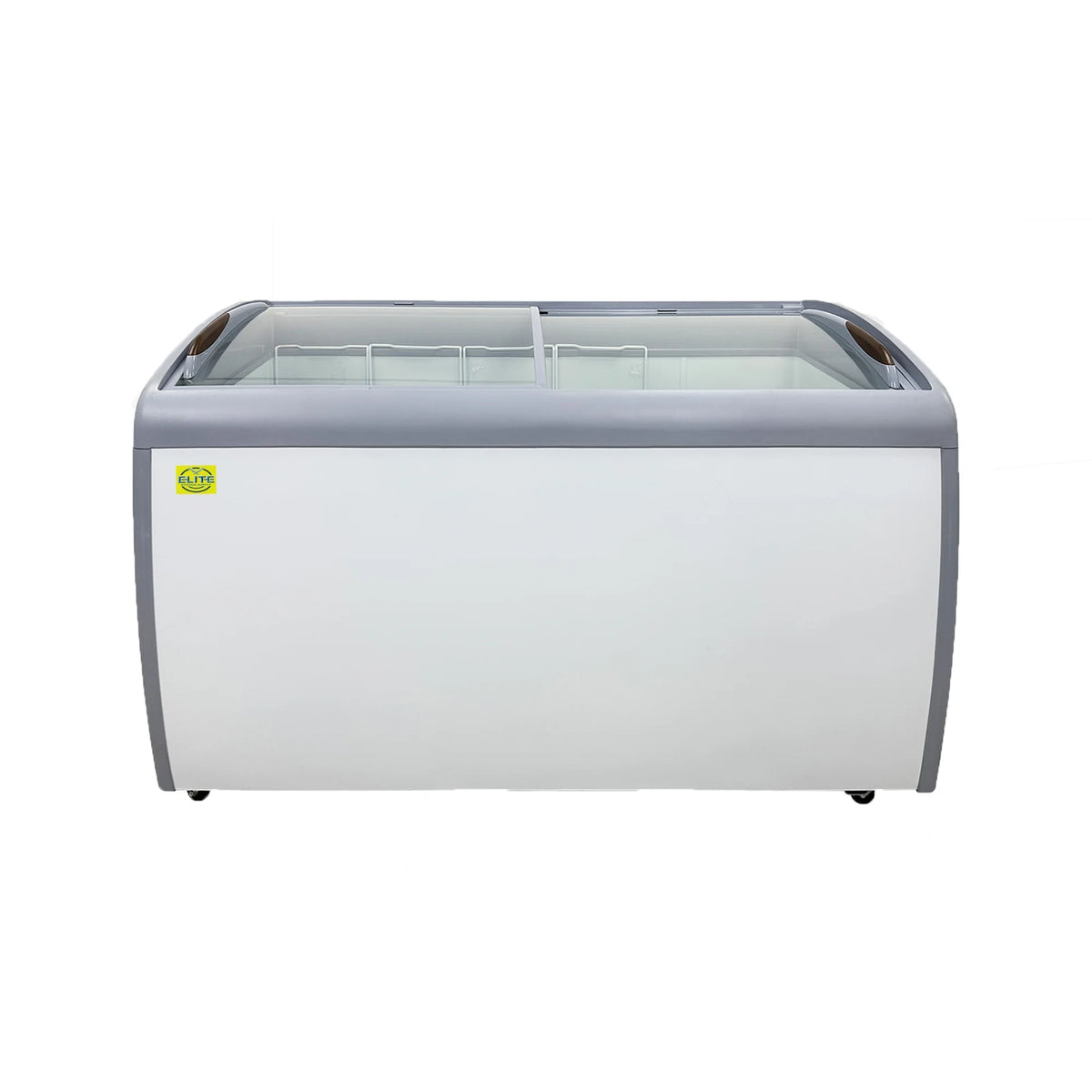 White Curved Glass Top Display Chest Freezer Z472