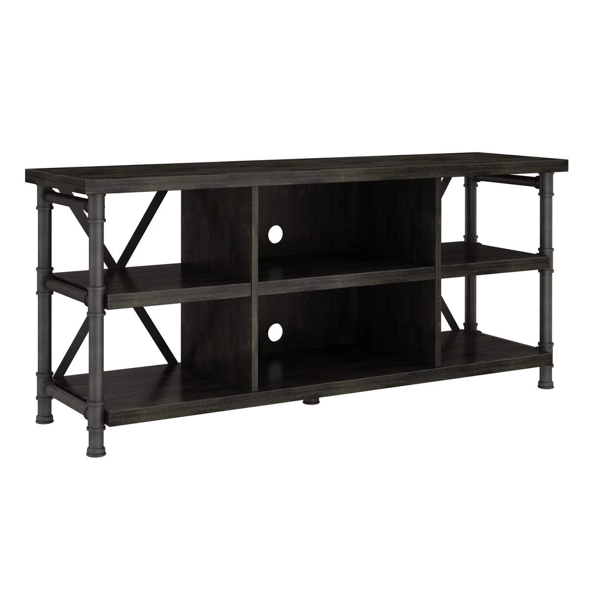 Industrial TV Stand with Metal Pipe Frame D680