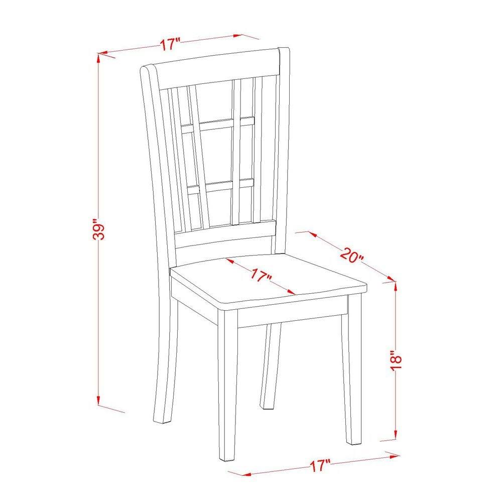 Buttermilk u0026 Brown Finish Wood Seat Dining Chair, Set of 2 R691