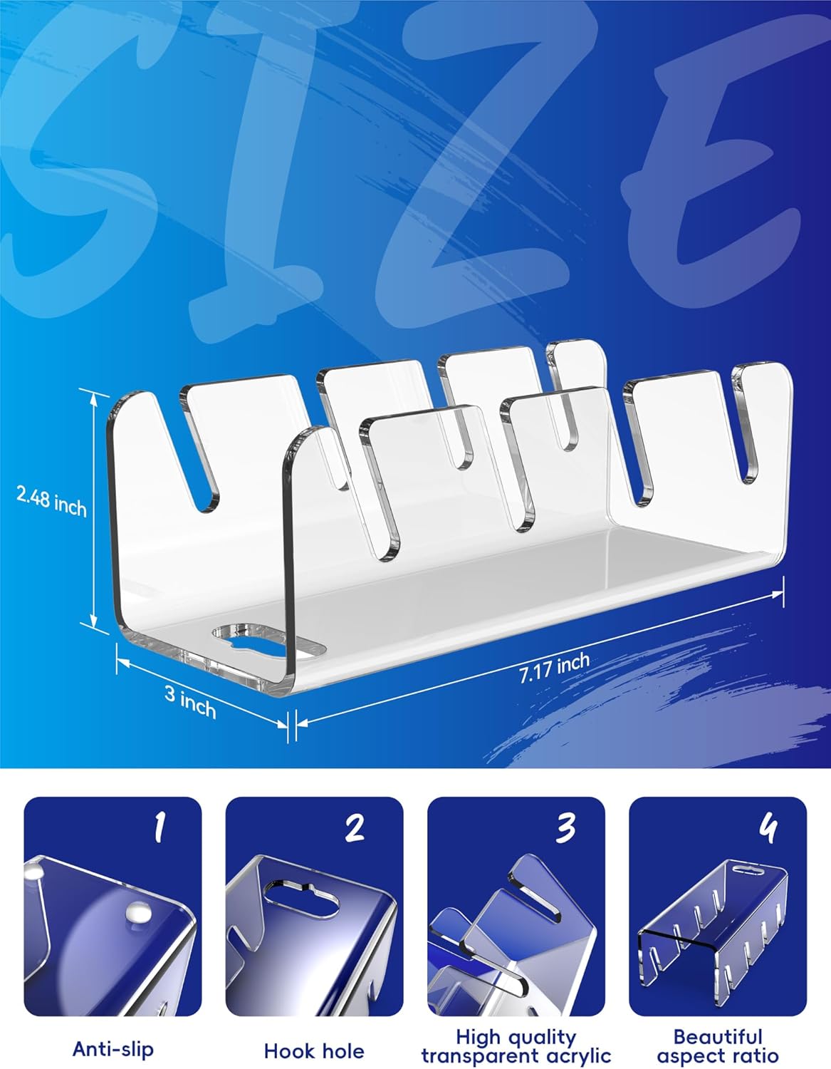 4 Pcs Clear Cap Storage Holder I7189