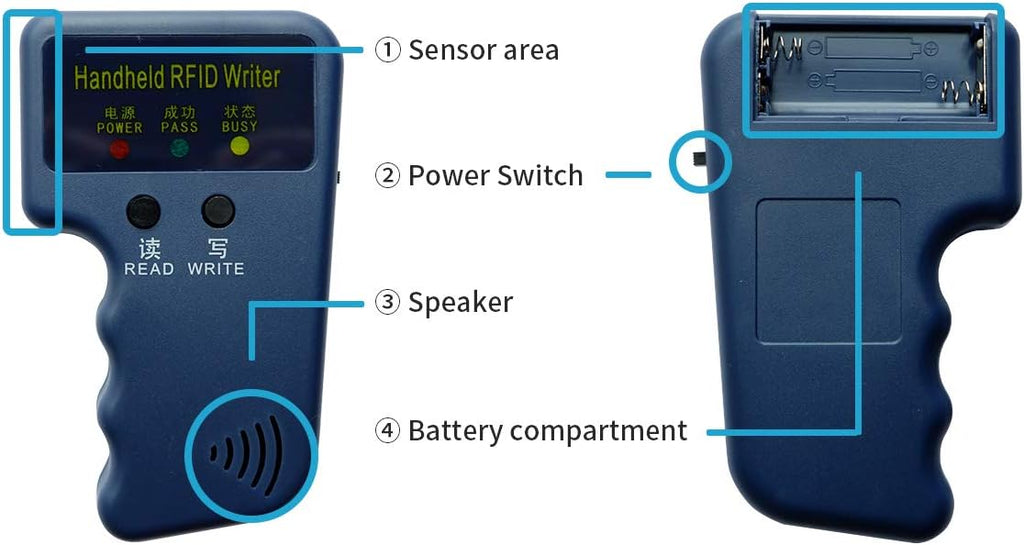 RFID 125KHz Card Reader Writer with EM4100 Chip Card, Key-fob 5pcs, Blank Card 5pcs X99897