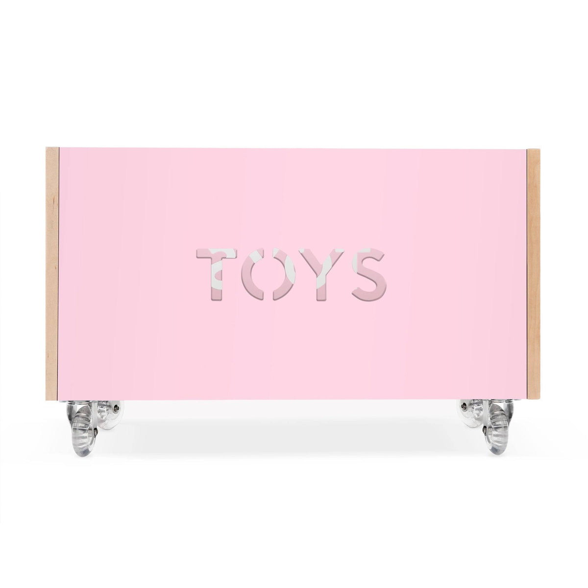 Walnut Pink Toy Box Chest on Casters U624