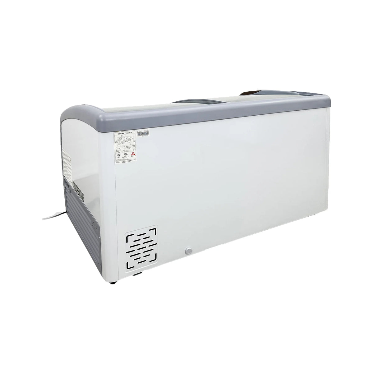 White Curved Glass Top Display Chest Freezer Z472
