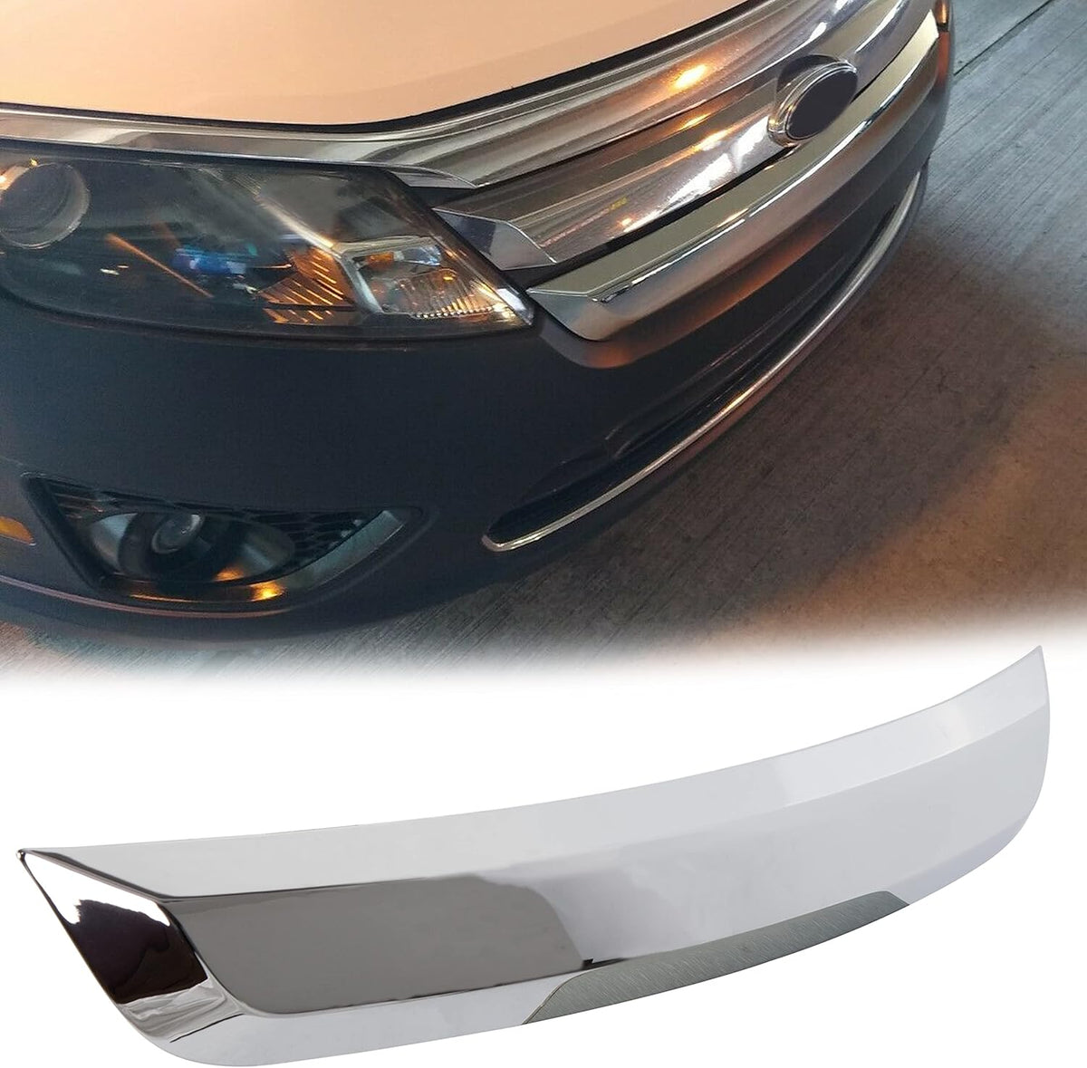 Chrome Front Lower Grille Grill Trim Molding for Ford Fusion 2010-2012, Pack of 2 L734