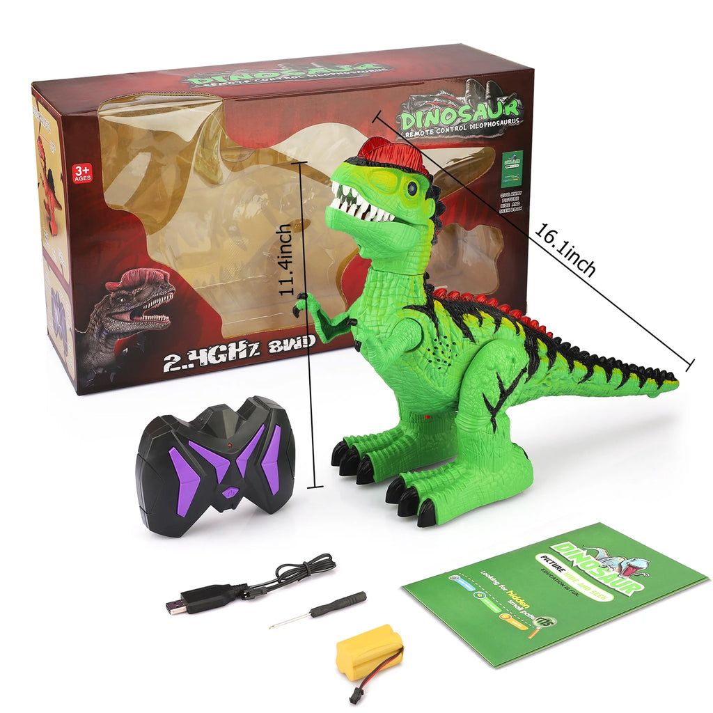 Green RC Giant Dinosaur Robot Toy with 360° Rotation P185626