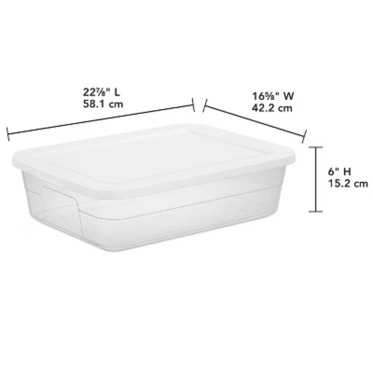 Clear 28 Quart Under Bed Storage Container with Lid N670920