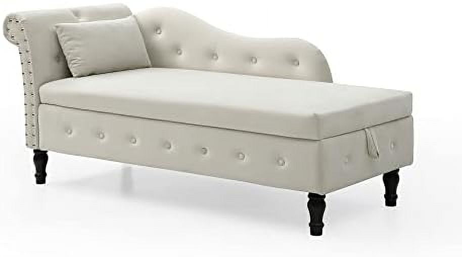 Orange Upholstered Chaise Lounge Chair with Pillow Y2553