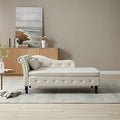 Orange Upholstered Chaise Lounge Chair with Pillow Y2553
