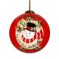 3" Red and White Snowman Christmas Glass Ball Ornament N37323