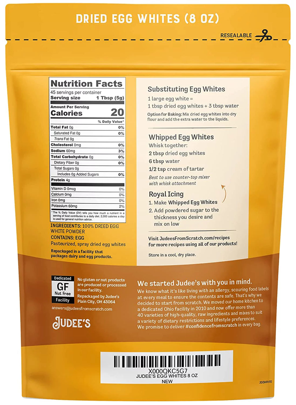 Dried Egg White Protein Powder 8 oz Z783972