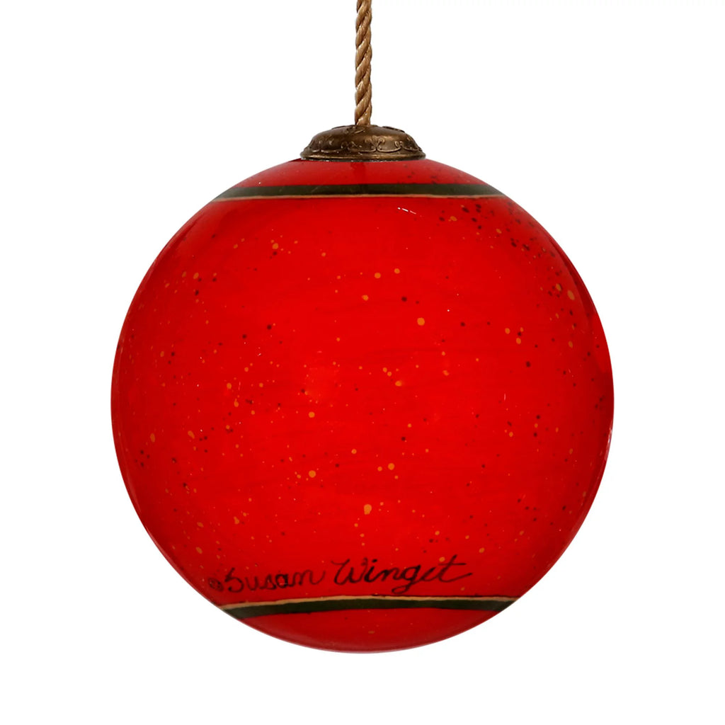 3" Red and White Snowman Christmas Glass Ball Ornament N37323