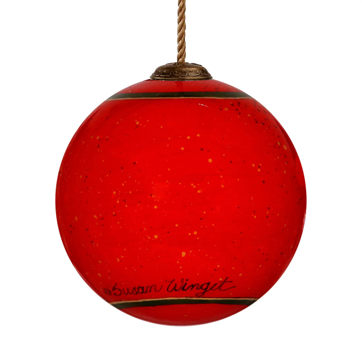 3" Red and White Snowman Christmas Glass Ball Ornament N37323