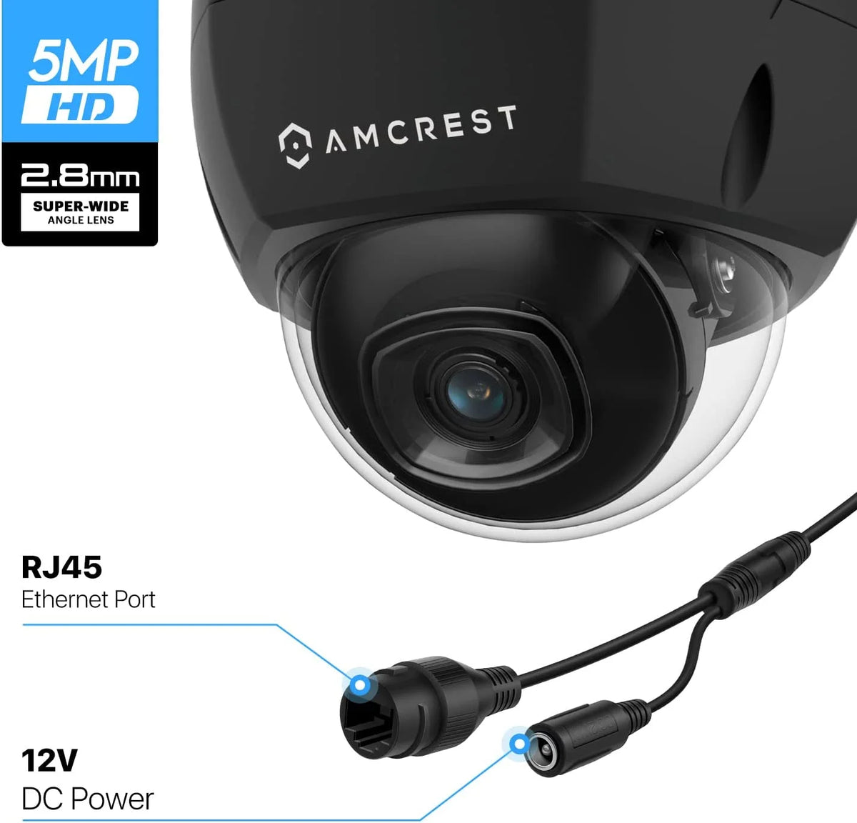 4K 8MP Outdoor Security POE IP Dome Camera with 98ft NightVision 2.8mm Lens I3059