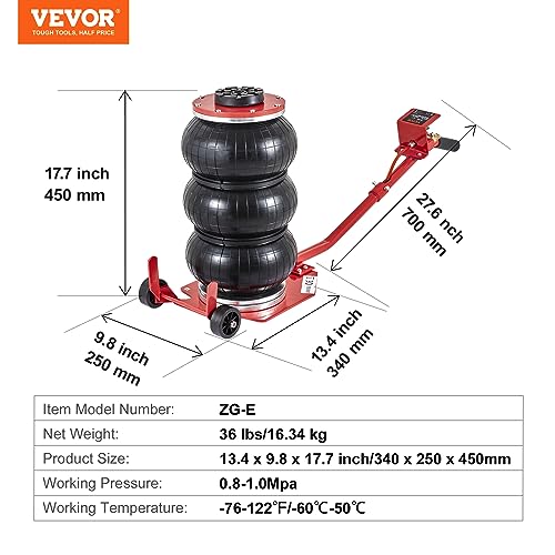 3 Ton Triple Bag Air Jack with Six Steel Pipes Y643514