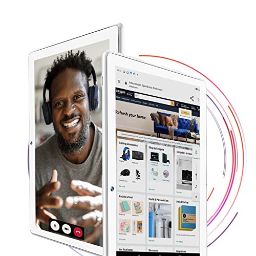 10.1 Inch Android Tablet with Keyboard 4GB RAM 64GB 128GB Expandable Silver J142