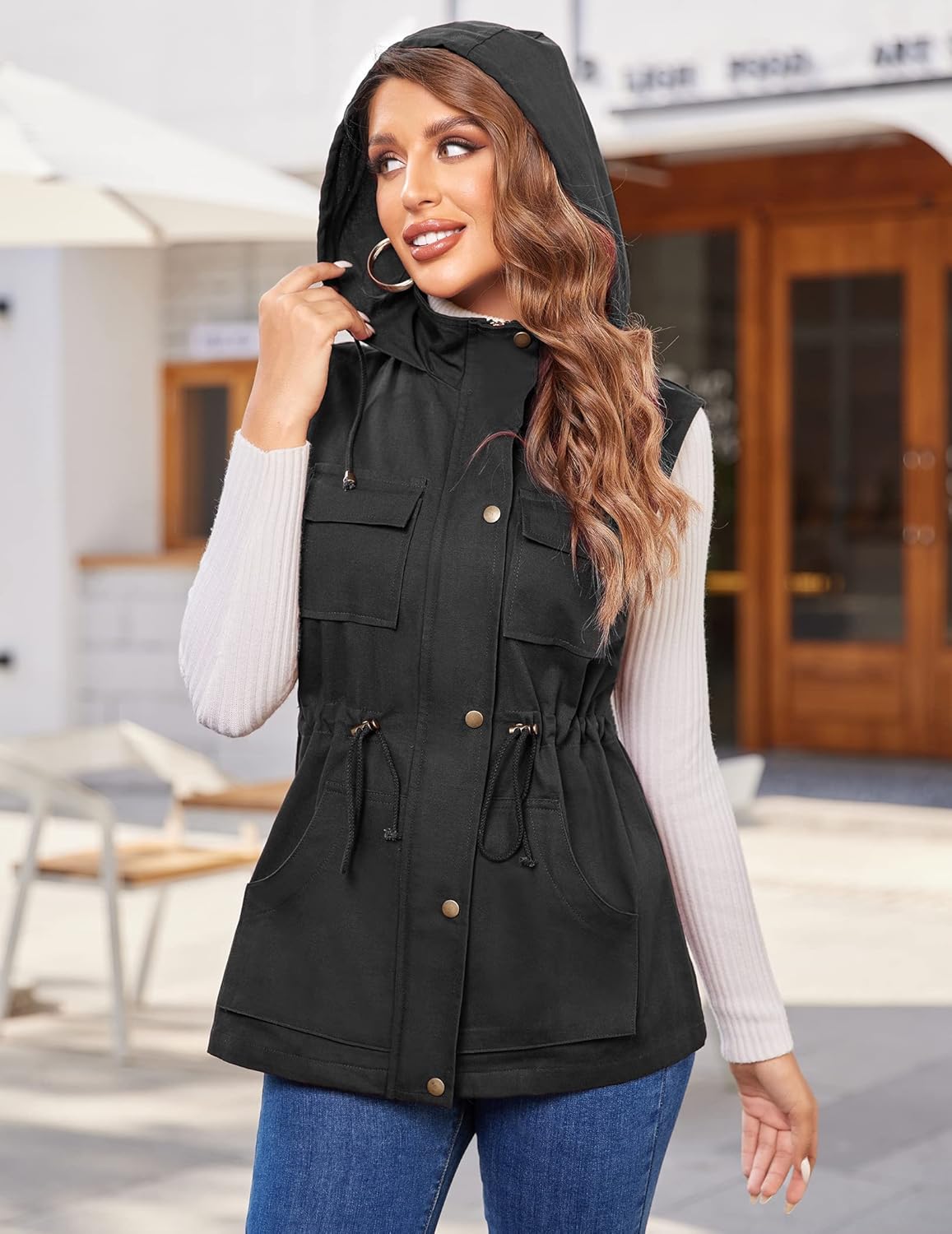 Lightweight Sleeveless Military Anorak Vest L460028