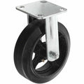 Heavy Duty Rigid Plate Caster 8x22 Rubber Wheel 600 lb. Capacity I555144
