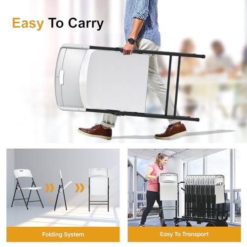 White Plastic Folding Chairs, 6 Pack V152010