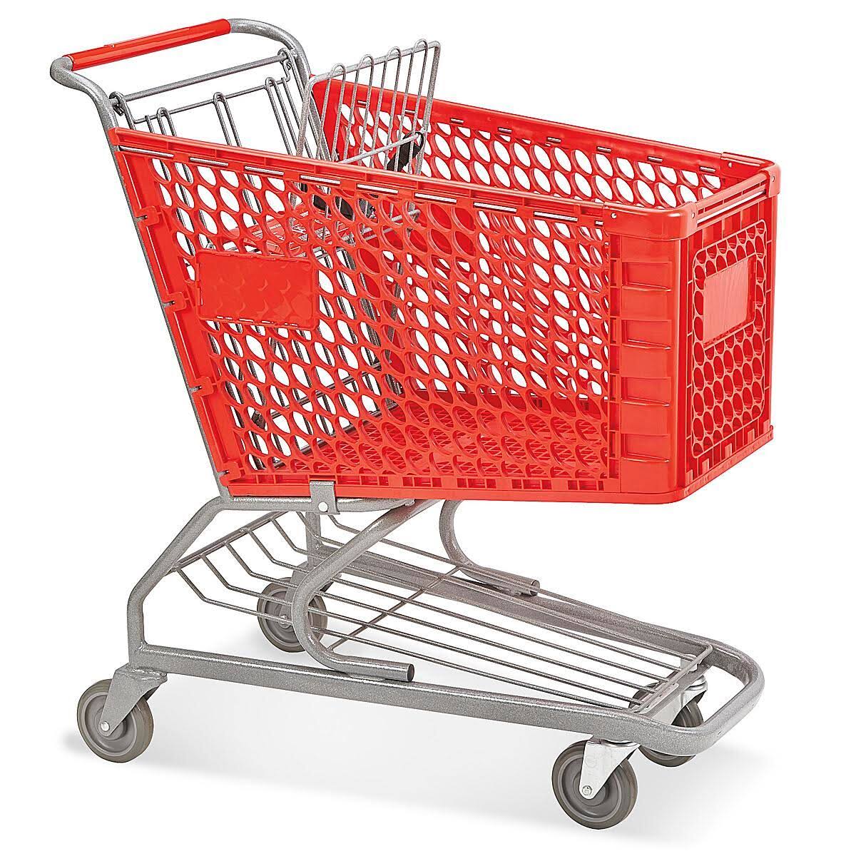Large Plastic Shopping Cart Red Qty of 4 W4862