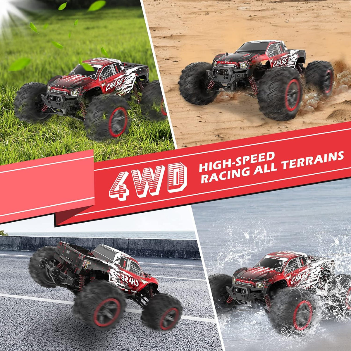 Remote Control Truck 1:10 Scale 4WD Off Road Monster Truck T533999