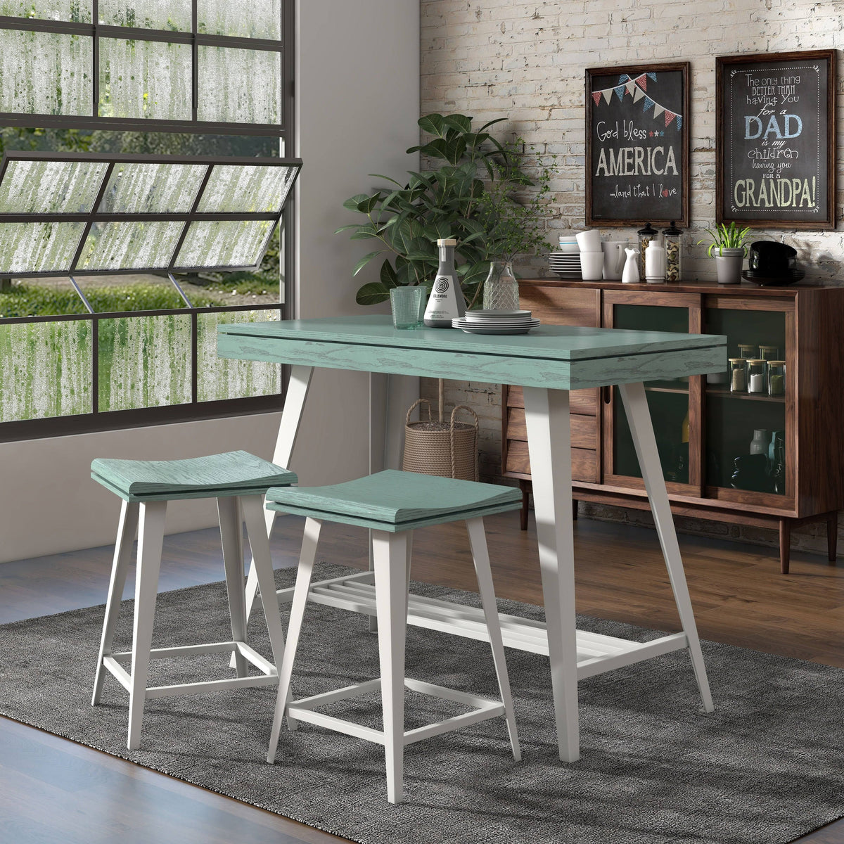 3-Piece 47-Inch Counter Height Table Set X4284