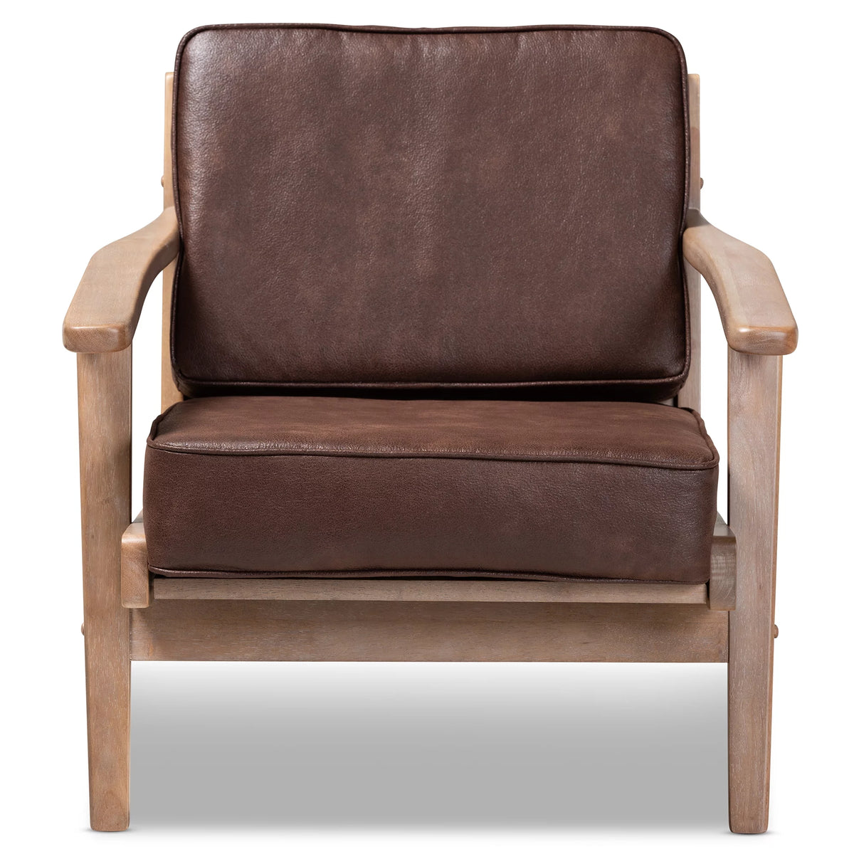 Dark Brown Faux Leather Armchair Q137979
