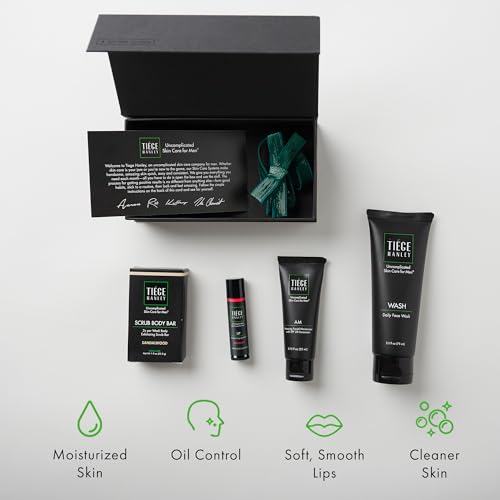 Bronze Men's Skincare Set Includes Face Wash, Facial Moisturizer with SPF 20 Sunscreen, Body Exfoliating Scrub Bar, & Moisturizing Lip Balm M461810