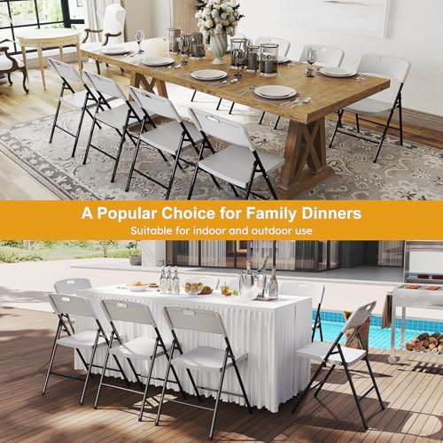 White Plastic Folding Chairs, 6 Pack V152010