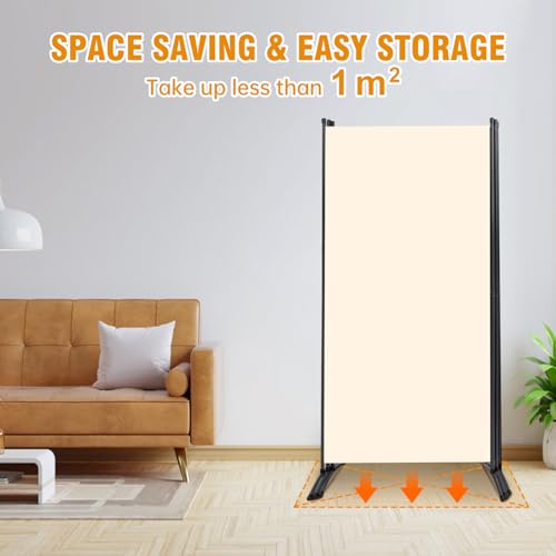 Grey 3 Panel Folding Room Divider Screen with Metal Frame C759