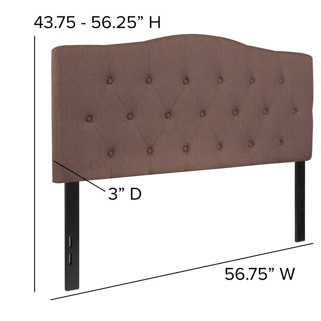 Camel Brown and Black Button Tufted Full Size Headboard K3086