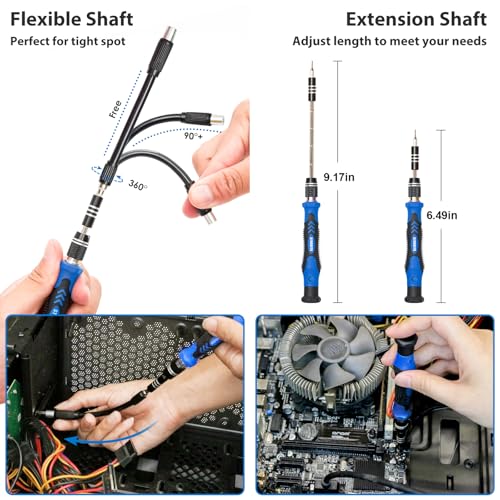 142-Piece Precision Screwdriver Set with 120 Bits Magnetic Repair Tool Kit S710748
