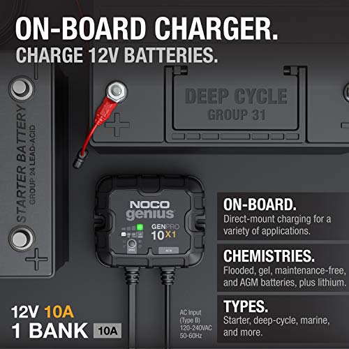 1-Bank 10A 12V Waterproof Marine Battery Charger T47848