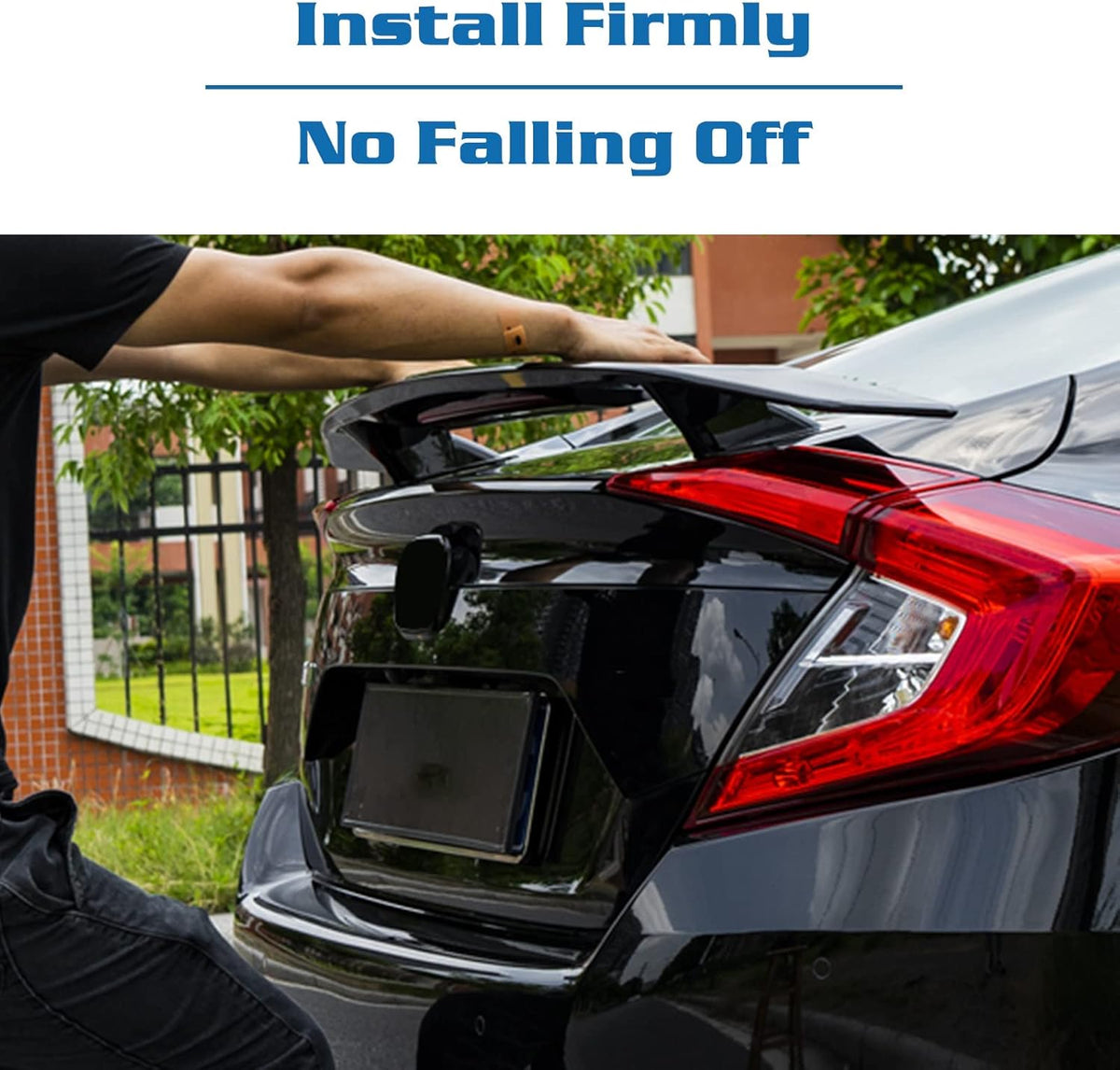 Rear Trunk Spoiler GT Wing 46Inch Lightweight Glossy Black Universal Car K986477