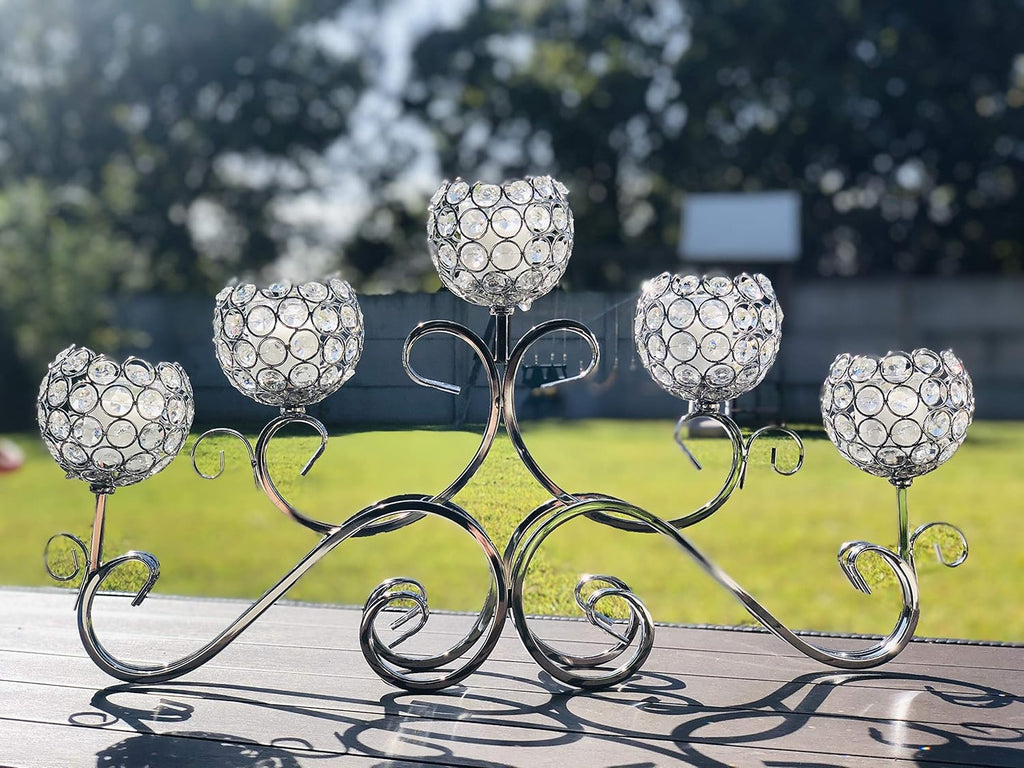 Gold Crystal Candlestick Candle Holder E7062