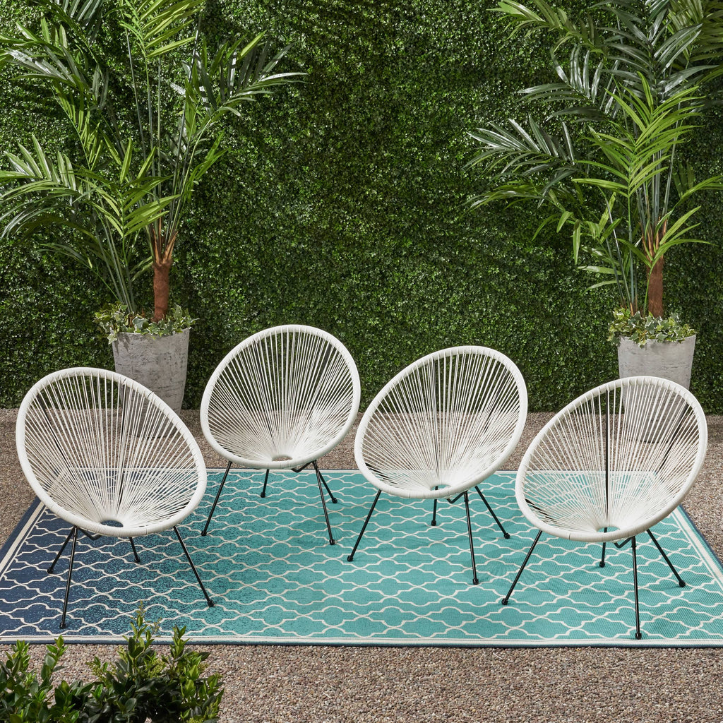 White String Weave Chair Set of 4 A8659