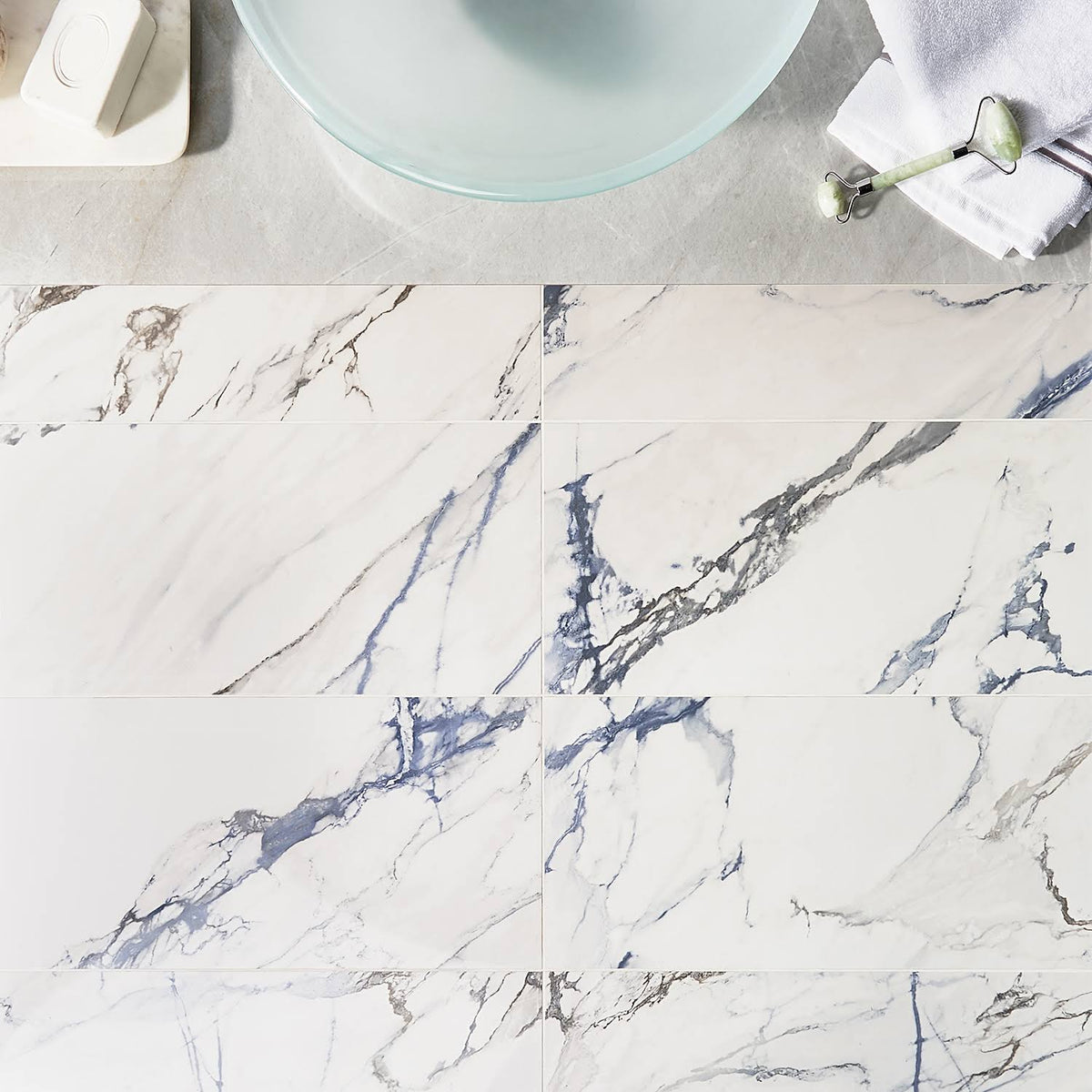 Polished Porcelain Floor and Wall Tile 12 in. x 24 in. 6-Piece Q26704