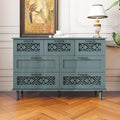 Blue 3 Door 3 Drawer Wooden Sideboard Cabinet Y956