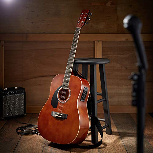 Full-Size Left-Handed Dreadnought Acoustic-Electric Guitar Brown C404