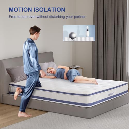 Twin Size 10 Inch Hybrid Mattress with Memory Foam and Pocket Spring B9463