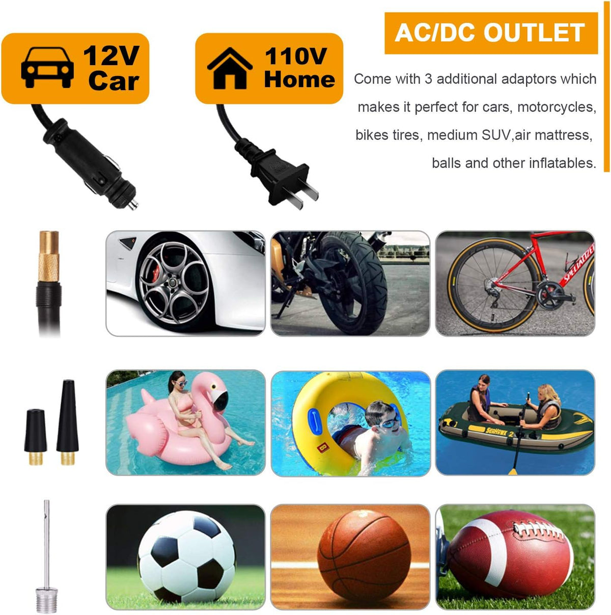 Portable AC/DC Digital Air Compressor Tire Inflator L808919