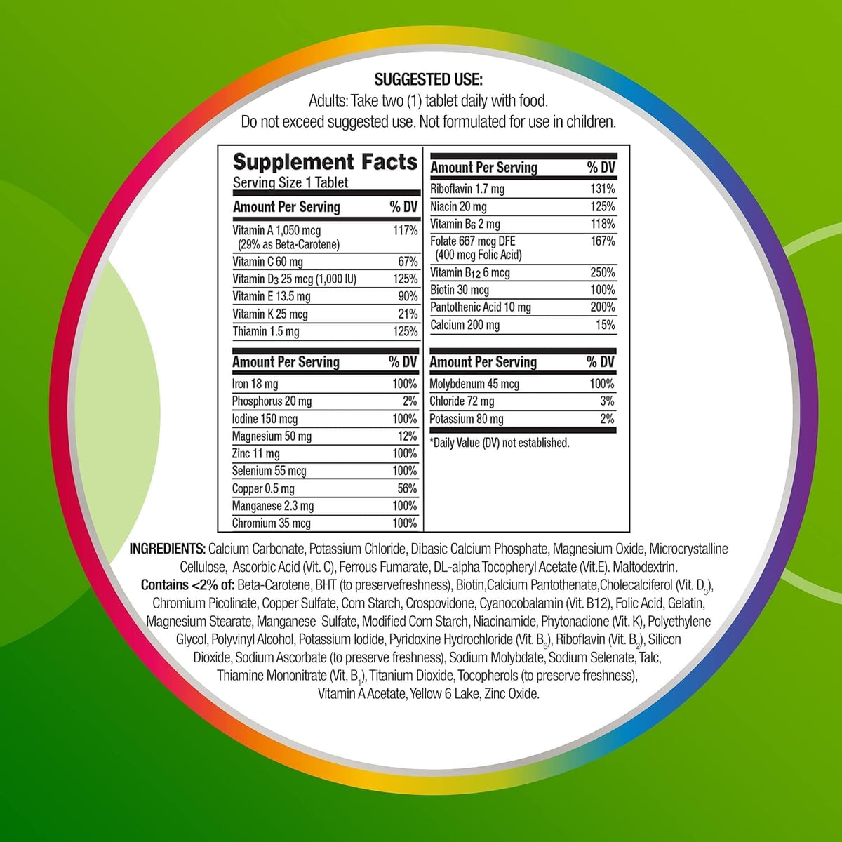 Multivitamin Supplement Tablets, 200 Count Q698