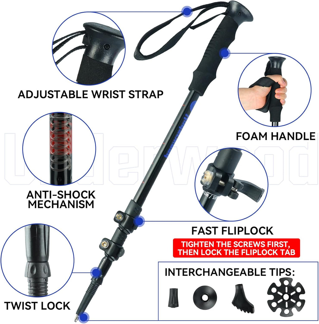 2 Pack Adjustable Aluminum Trekking Poles O8795