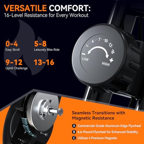 5 IN 1 Foldable Exercise Bike with 16-Level Magnetic Resistance H9167