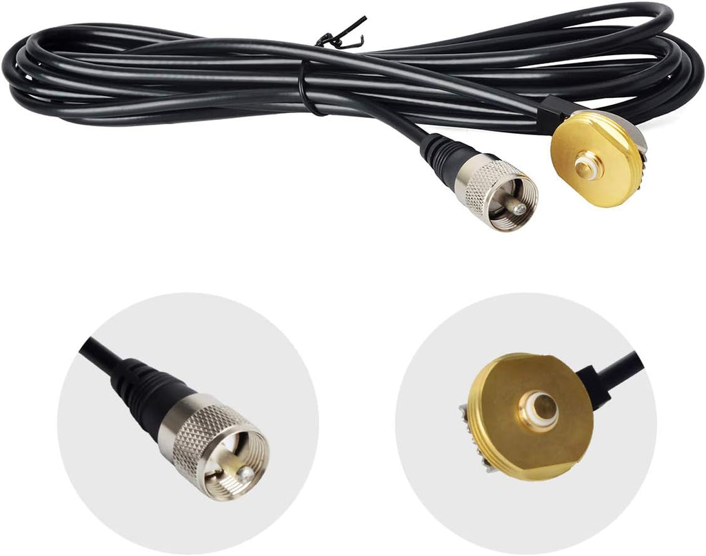 Dual Band NMO Mobile Antenna 144/430Mhz 17inches 150Watt with NMO Mount Bracket RG58 Coaxial Cable Y74983