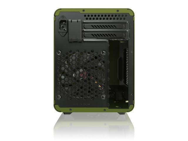 Green Alu. M-ITX Case with LED Fan C993