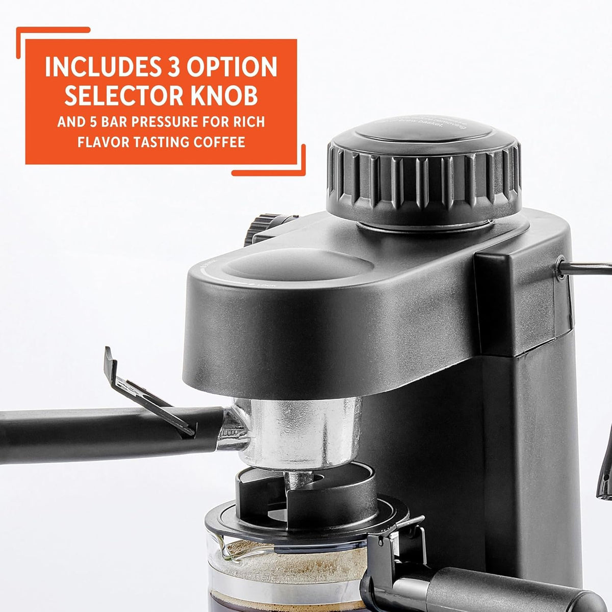 4 Cup Espresso Cappuccino Maker, Black S62104